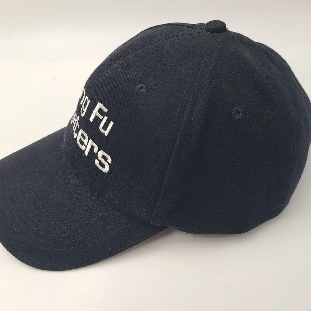 Vintage Kung Fu Fighters Hat Snapback Black White Martial Arts Casual Cotton Men